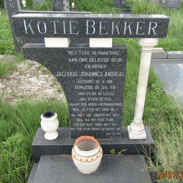 BEKKER Jacobus Johannes Andreas 1958-1978