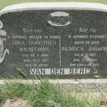 BERG Diedrich Johannes, van den 1887-1964 &amp; Anna Dorothea Wilhelmina 1889-1967