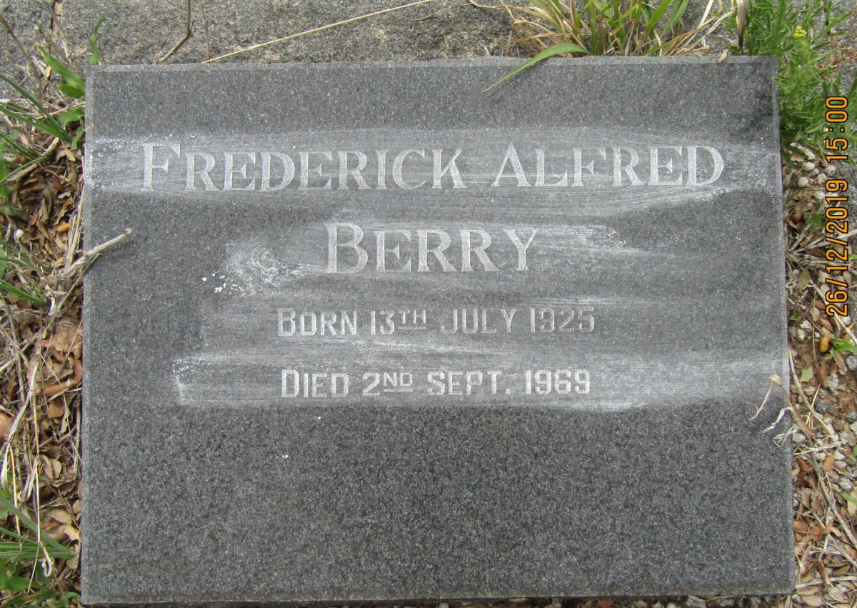 BERRY Frederick Alfred 1925-1969