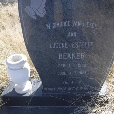 BEKKER Lugene Estelle 1953-1981
