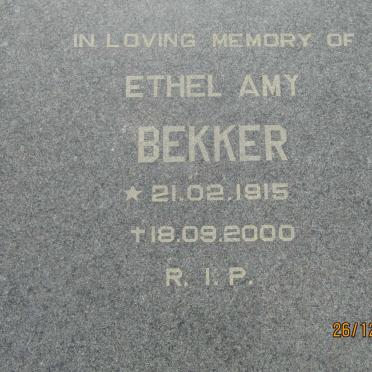 BEKKER Ethel Amy 1915-2000