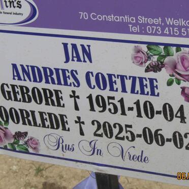 COETZEE Jan Andries 1951-2025