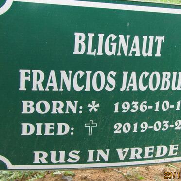 BLIGNAUT Francios Jacobus 1936-2019