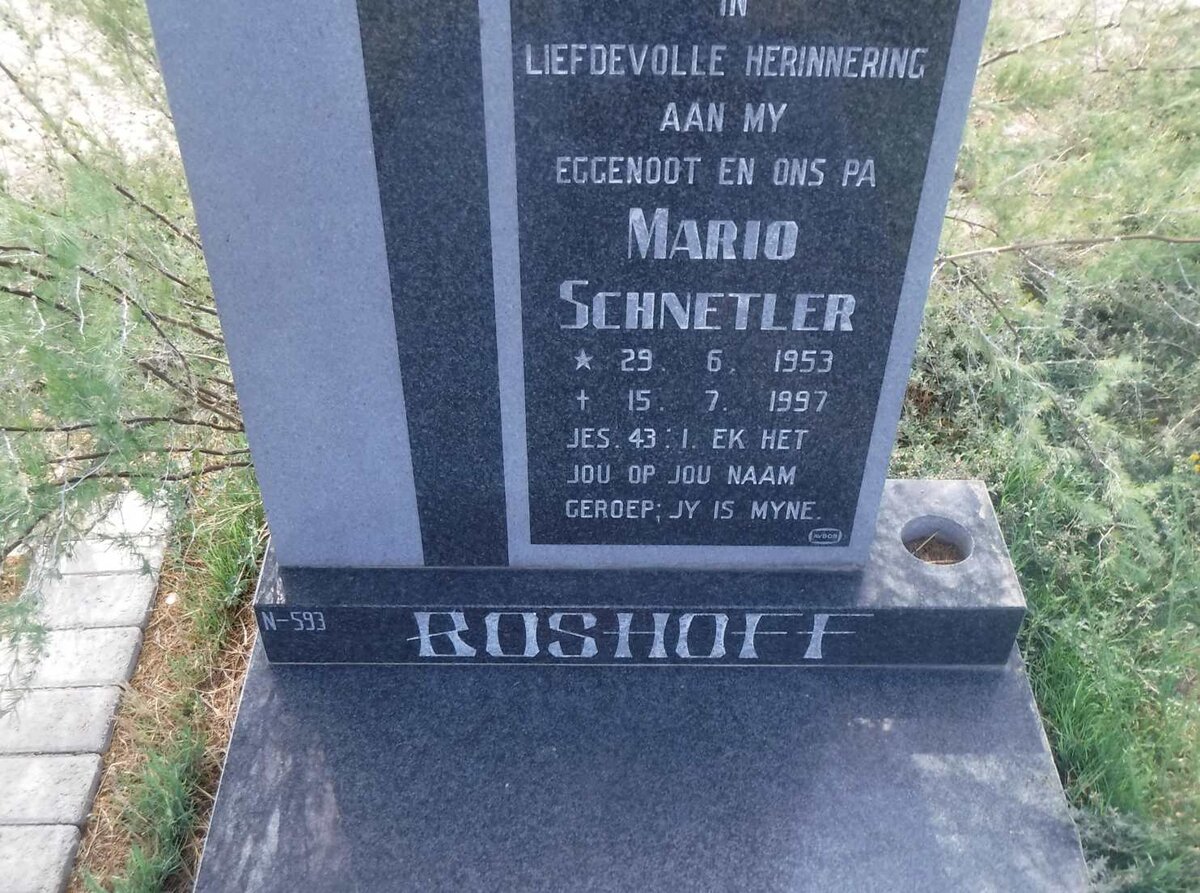 BOSHOFF Mario Schnetler 1953-1997