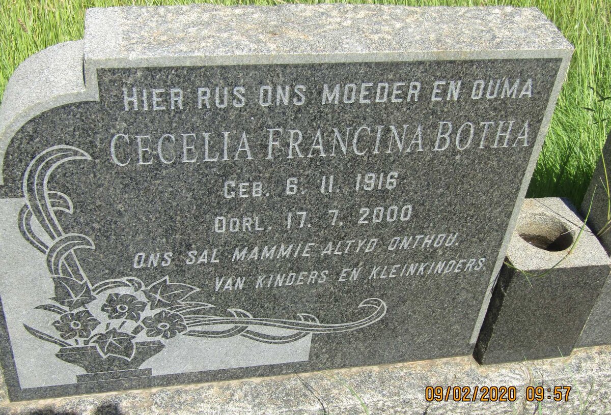 BOTHA Cecelia Francina 1916-2000