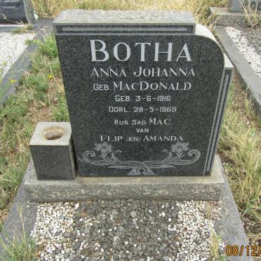 BOTHA Anna Johanna nee MacDONALD 1916-1969