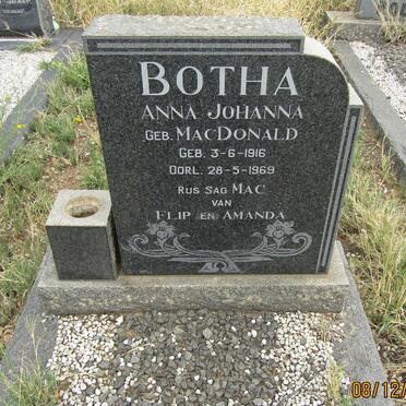 BOTHA Anna Johanna nee MacDONALD 1916-1969