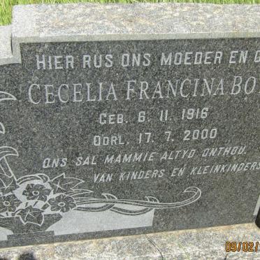 BOTHA Cecelia Francina 1916-2000