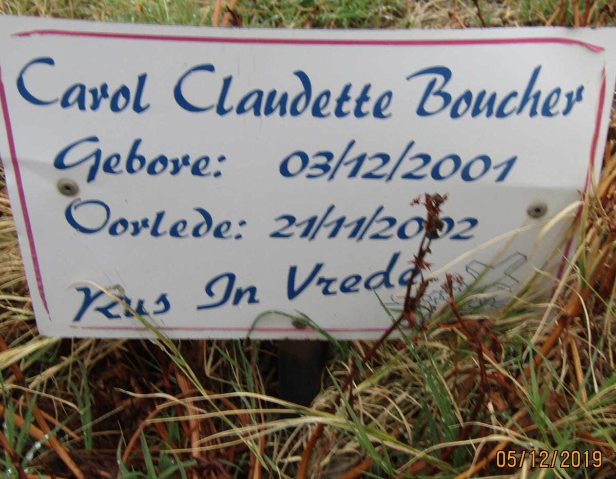 BOUCHER Carol Claudette 2001-2002