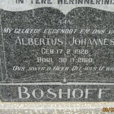 BOSHOFF Albertus Johannes 1926-1960
