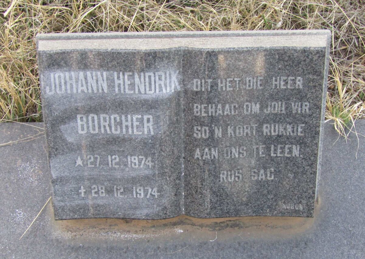 BORCHER Johann Hendrik 1974-1974