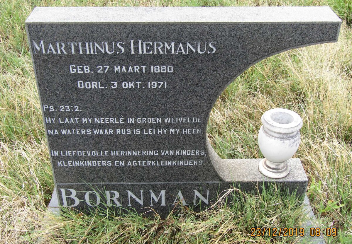 BORNMAN Marthinus Hermanus 1880-1971