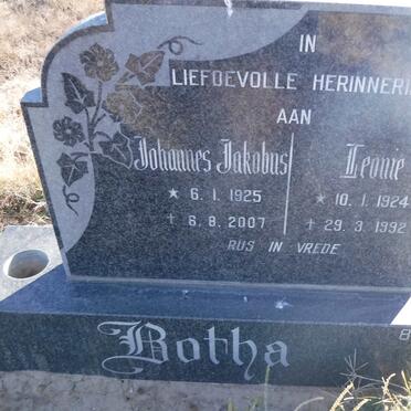 BOTHA Johannes Jakobus 1925-2007 &amp; Leonie 1924-1992