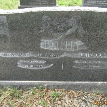 BOTHA John Guy 1904-1968 &amp; Elizabeth Johanna 1904-1975