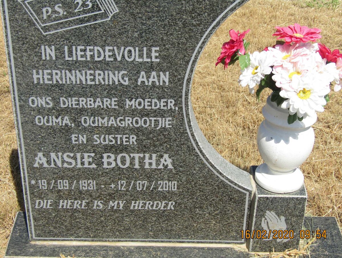 BOTHA Ansie 1931-2010
