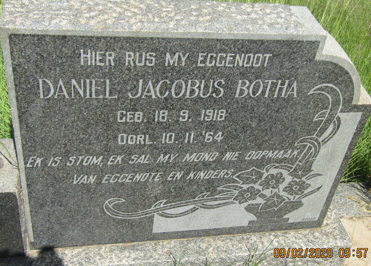 BOTHA Daniel Jacobus 1918-1964