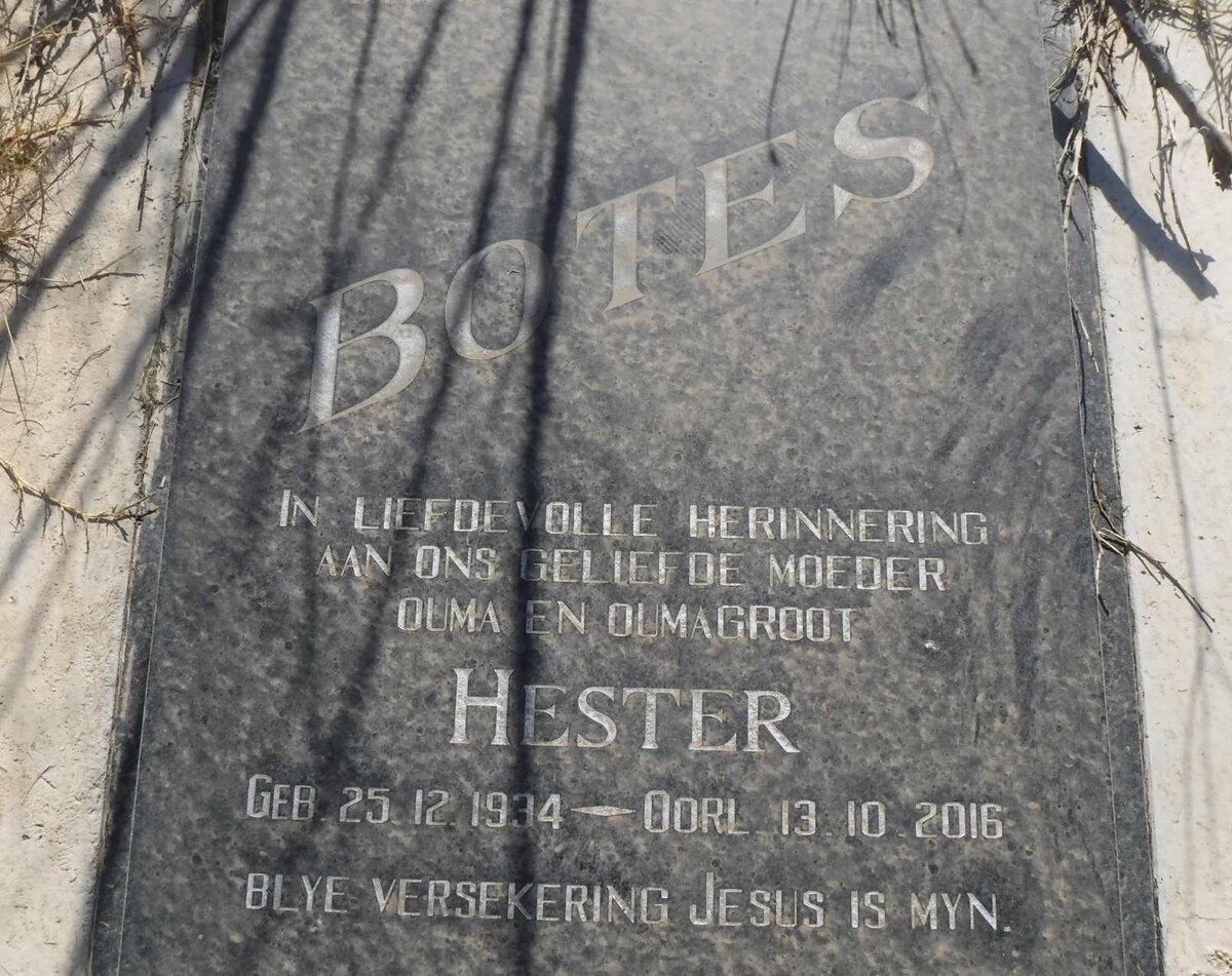 BOTES Hester 1934-2016