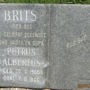 BRITS Petrus Albertus 1905-1966