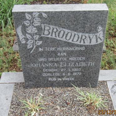 BROODRYK Johanna Elizabeth 1903-1972