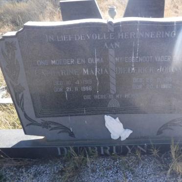 BRUYN Diederick Johannes, du 1915-1982 &amp; Catharine Maria 1919-1996