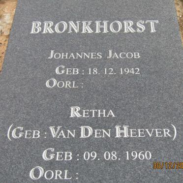 BRONKHORST Johannes Jacob 1942- &amp; Retha VAN DEN HEEVER 1960-