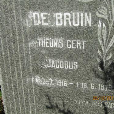 BRUIN Theunis Gert Jacobus, de 1916-1979