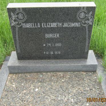 BURGER Isabella Elizabeth Jacomina 1903-1976