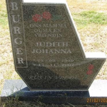 BURGER Judith Johanna 1939-2007