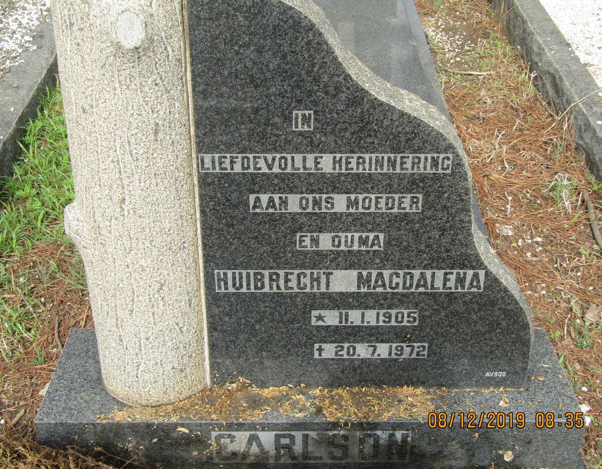 CARLSON Huibrecht Magdalena 1905-1972