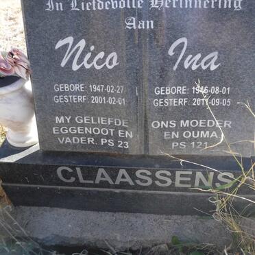 CLAASSENS Nico 1947-2001 &amp; Ina 1946-2011