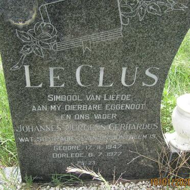 CLUS Johannes Jurgens Gerhardus, le 1947-1977