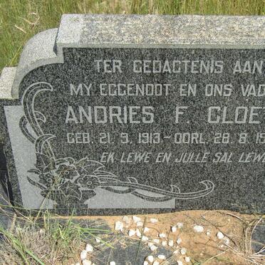 CLOETE Andries F. 1913-1960