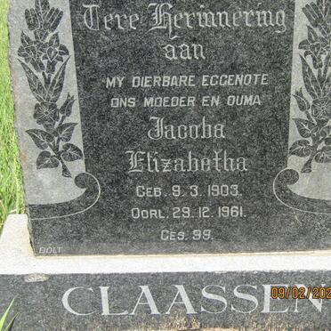 CLAASSEN Jacoba Elizabetha 1903-1961