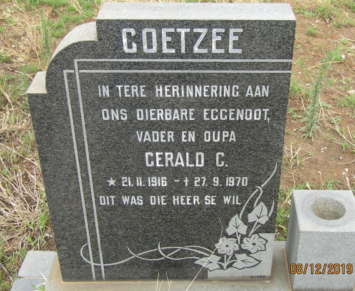 COETZEE Gerald C. 1916-1970