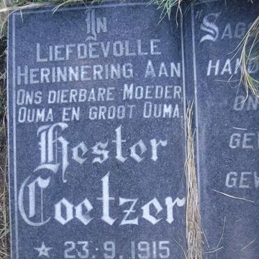 COETZER Hester 1915-1992