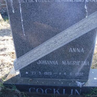 COCKLIN Anna Johanna Magrietha 1929-1992