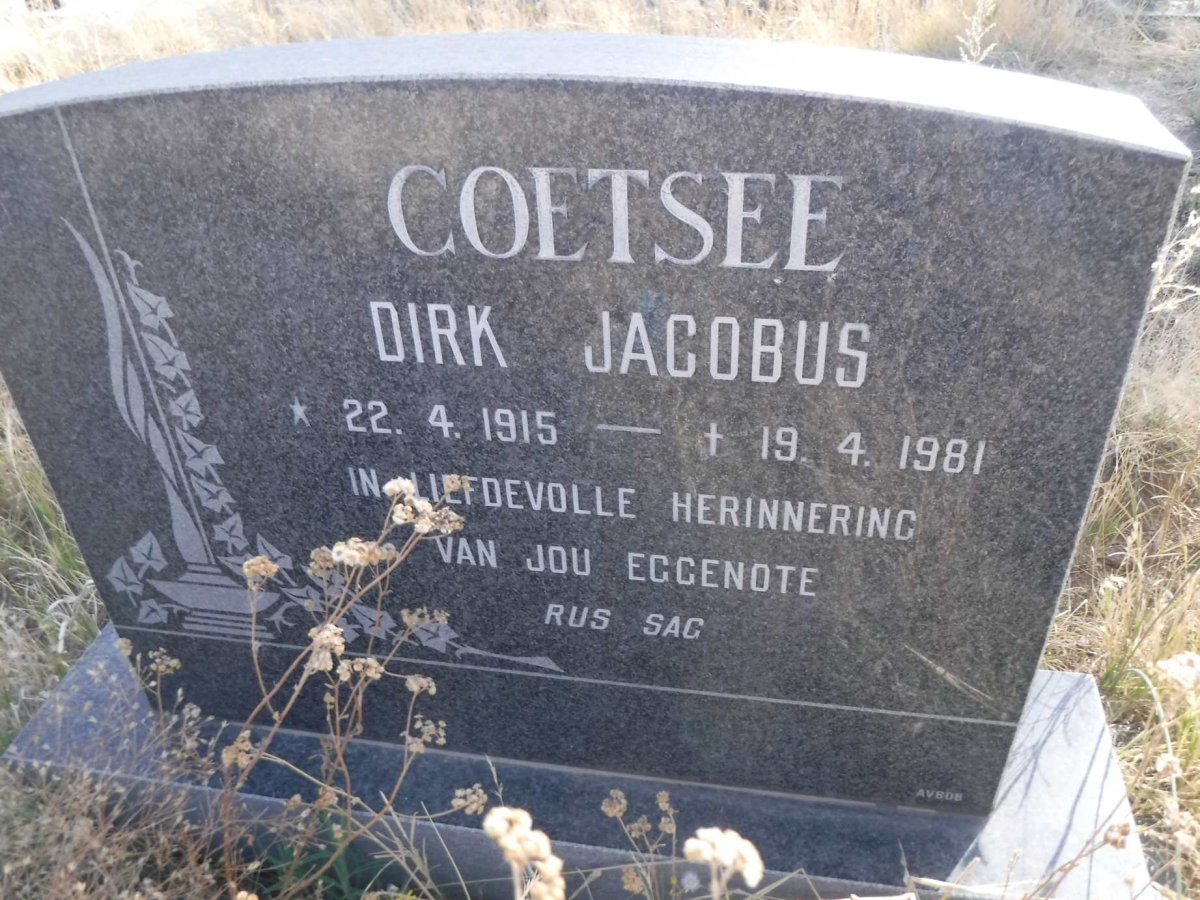 COETSEE Dirk Jacobus 1915-1981