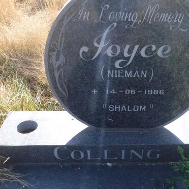 COLLING Joyce nee NIEMAN  -1986