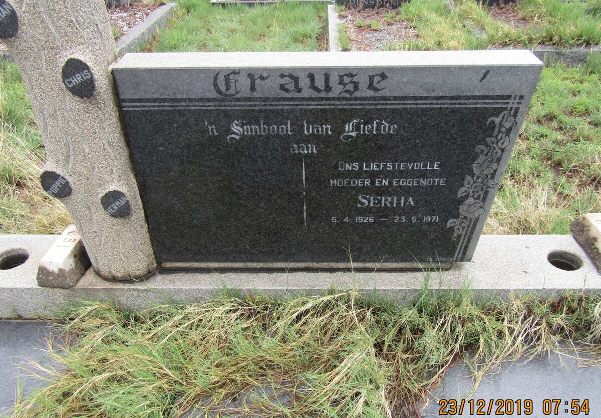 CRAUSE Serha 1926-1971