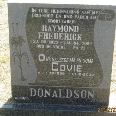 DONALDSON Raymond Frederick 1922-2007 &amp; Covie 1929-2009