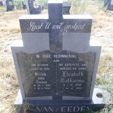EEDEN William John Thomas, van 1932-2004 &amp; Elizabeth Catharina 1934-1993