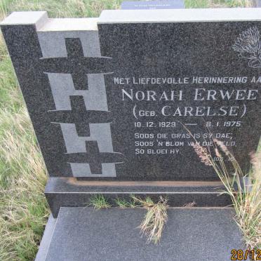 ERWEE Norah nee CARELSE 1929-1975