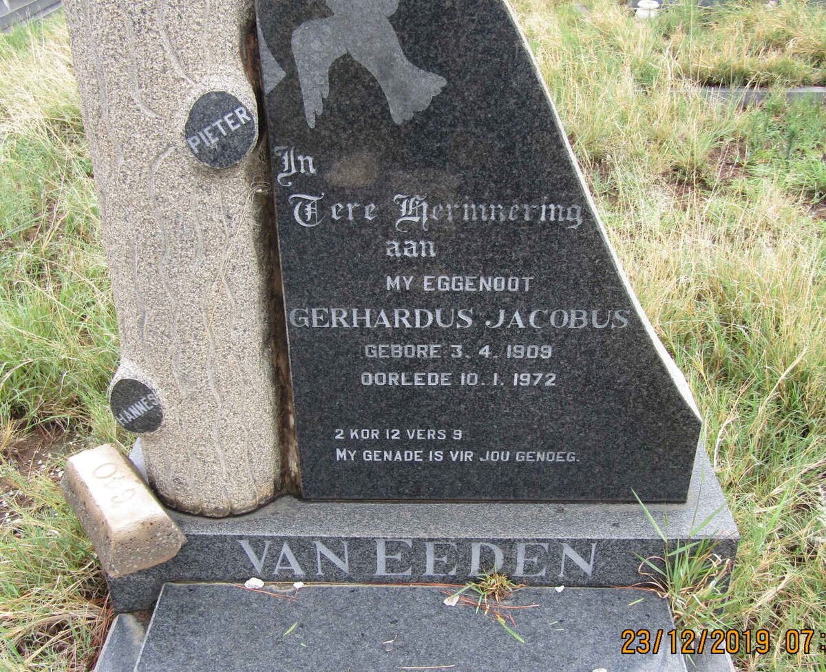 EEDEN Gerhardus Jacobus, van 1909-1972