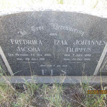 ELS Izak Johannes Filippus 1885-1958 &amp; Fredrika Jacoba PIETERSE 1905-1981