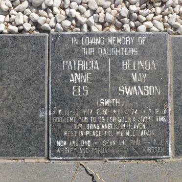 ELS Patricia Anne nee SMITH 1963-2001 :: SWANSON Belinda May nee SMITH 1974-2001