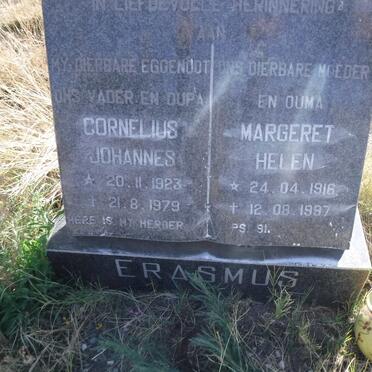 ERASMUS Cornelius Johannes 1923-1979 &amp; Margeret Helen 1916-1997