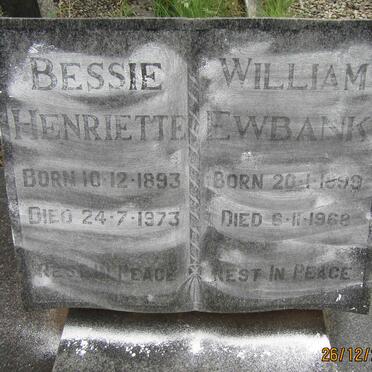 EWBANK William 1899-1968 &amp; Bessie Henriette 1893-1973