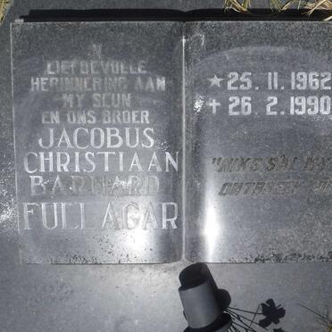 FULLAGAR Jacobus Christiaan Barnard 1962-1990