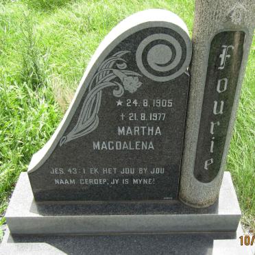 FOURIE Martha Magdalena 1905-1977