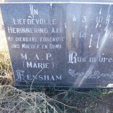 FENSHAM M.A.P. 1926-1992